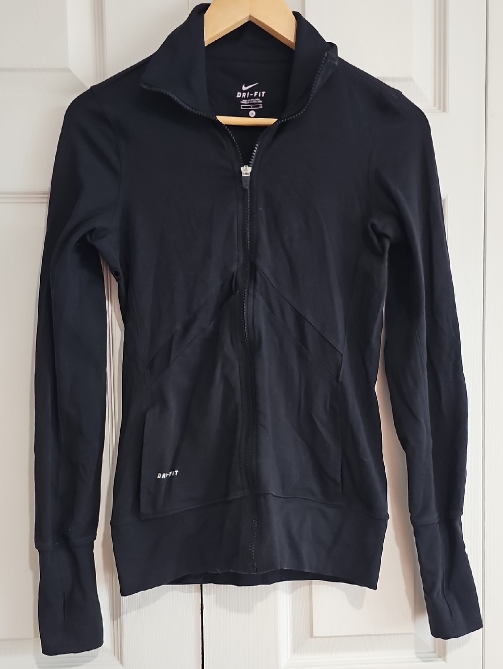 🖤🏃‍♀️ Nike Dri-FIT Black Full Zip Athletic Jacket Thumbhole Size S 🖤✨